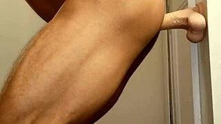 ivory white twink enjoys bisexual fun with dildo in the shower