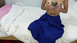 young girl gets pussy licked and footjob in messy homemade video