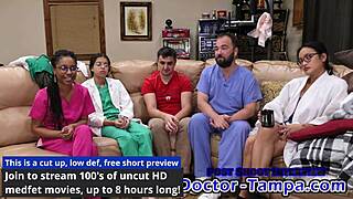 i'm the doctor giving aria nicoles her yearly gyno exam, spreading her pussy with speculum