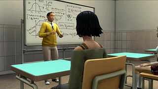 Professor Seduces Student In Class