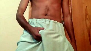 Is this handsome Pakistani boy masturbating in maid clothes?