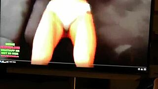 Masturbating To A Pornstar With Tattoo Redhead Cumshot.