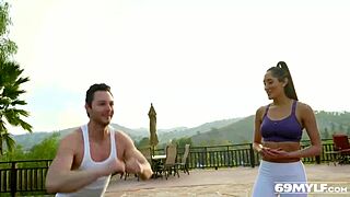 Gorgeous Fitness Mylf Learns Squat Challenge