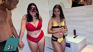 jasmine santanna leads bruna into wild first orgy with friends