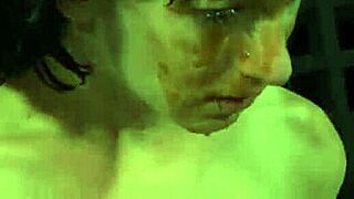 Intensive caning contrasts with the hottie's perfect body