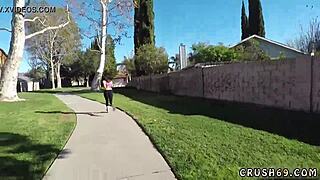 Sexy stepdaughter in glasses begs for money from boss in POV