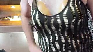 I’m getting so naughty modeling sexy dresses as a brunette ladyboy in part 5.