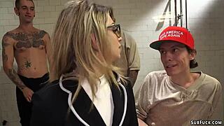 journalist bound and dp banged in locker room chaos