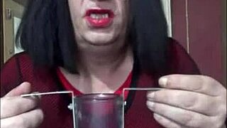 shy bisexual crossdresser fills himself up in homemade fun