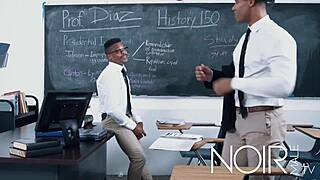 I feel nervous yet excited giving my teacher a blowjob in class