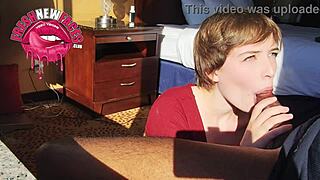 feeling so shy, my first time filming a deepthroat with cum in mouth