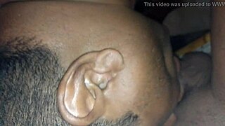 Dark-Skinned Transsexual Crossdresser Performs Complete Oral. In Red Light District with Cumshot in Naughty Man's Mouth.