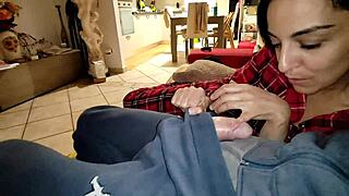 Wife Rides Monster Cock While Husband Watches