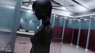 projekt passion alien babe fingers herself in shower, wow! 🛁