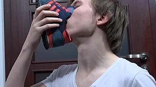 Gay Stud Licking Toes in Kinky Footjob Frenzy!