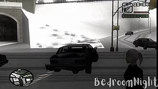 Santa Claus Bent Over In Snowy Christmas