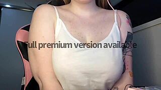 Preview of Tight White Singlet Showing Off Big Boobs