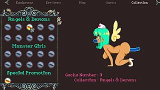 Flip Witch pixel hentai game ep 14, monster girl, drain my balls with femdom!