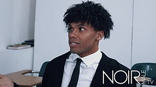 I feel nervous yet excited giving my teacher a blowjob in class