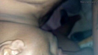 Dark-Skinned Transsexual Crossdresser Performs Complete Oral. In Red Light District with Cumshot in Naughty Man's Mouth.