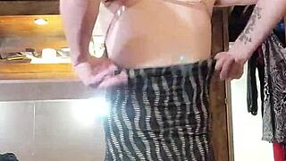 I’m getting so naughty modeling sexy dresses as a brunette ladyboy in part 5.