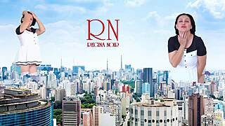 Giantess walks naked in city, wow! 😲