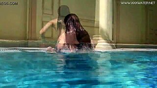 hey, wanna see sheril blossom get all worked up by the pool?