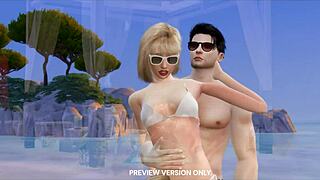 Beach Walk with Taylor and Joe in 3D Hentai Double Penetration Preview.