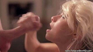 Milf lover enjoys giving deepthroat blowjob with facial cumshot. She craves every drop!