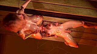 futa animation has her pussy licked by blonde shemale