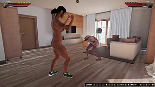 Judith vs Dela in Naked Fighter 3D