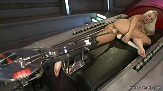 Blonde Beauty Bangs Hard With DP Machine Squirting Wild