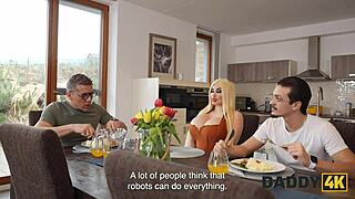 Bimbo with Fake Tits Gets Wild in Group Bang