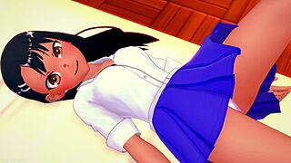 nagatoro visits the infirmary, removes her skirt, and gets fucked in adult hentai with toys on shaved pussy