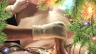 neighbor's christmas gift with hands and mouth surprises me