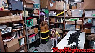 Tiny teen thief gives head and gets fucked?