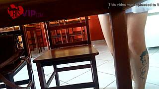 cristina almeida flashing in restaurant, filmed by cuckold husband 😏