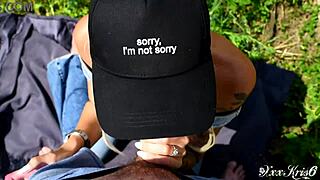 a wild public blowjob with cum dripping on her face outside. she swallows every drop in pov.