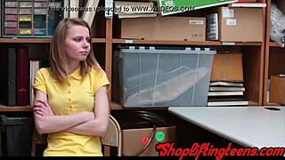 Tiny teen thief gives head and gets fucked?