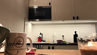 Perfect Pokies On Kitchen Cam? Braless Sylvia’s Amazing Nipples!