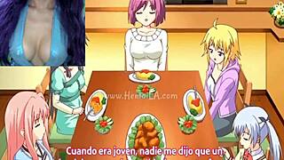 Husband consoles with stepdaughters in hentai orgy! 😈