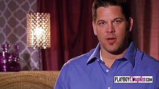 Swinger wives flash their big titties while getting blowjobs in the garden 🌸