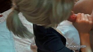 uhh, blonde milf jolene got her face all messy with cum