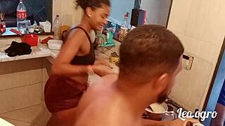 in the kitchen where the wild fucking started with myllena rios and her ebony friends