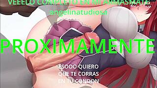 rias gremory whispers jerk off instructions in anime hentai style