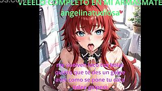 rias gremory whispers jerk off instructions in anime hentai style