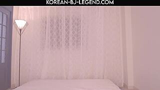 Korean BJ Raindrop delivers a steamy blowjob session in casual style