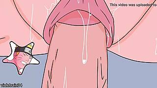 Yo, Naruto messing with Saber's tits and banging her hard in anime action