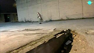 street girl shoves items in her shaved pussy while fleeing. public chaos unfolds in raw pov action!