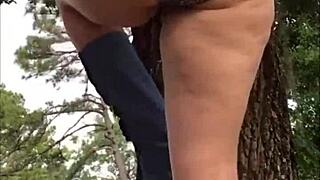 naughty slut masturbating outside in cute panties?